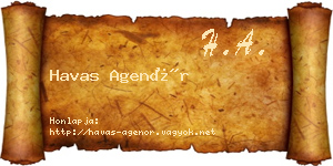 Havas Agenór névjegykártya